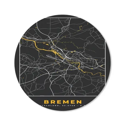 Produktbild von MuchoWow® Mauspad Mousepad Bremen - Stadtplan - Deutschland - Karte - Gold 40x40 cm - Mousepads - Maus Mat - Pad - Mausunterlage - Schreibtisch Accessoires