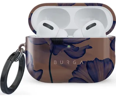 Produktbild von Schutzhülle für AirPods Pro 3, Burga Velvet Night, Braun mit marineblauen Blumen