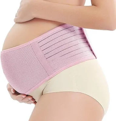 Immagine prodotto di Cintura premaman 120 cm - Supporto per pancia e schiena per donne in gravidanza (rosa)