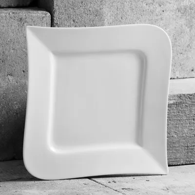 Immagine prodotto di Piatto da portata Piatto da pranzo Piatto da dessert Quadrato Porcellana CLEAR 24,5 cm HOMLA