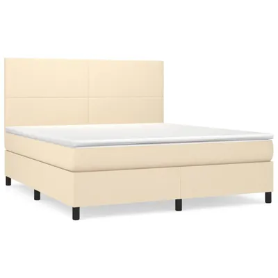 Produktbild von vidaXL Boxspringbett mit Matratze Creme 160x200 cm Stoff