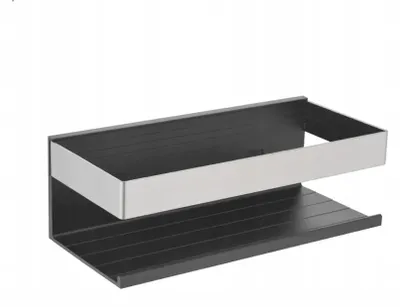 Produktbild von Stella Badezimmerkorb Regal 22x10x7,5 Schwarz Matt Edelstahl