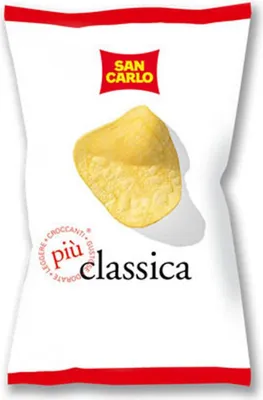 A bag of San Carlo potato chips.