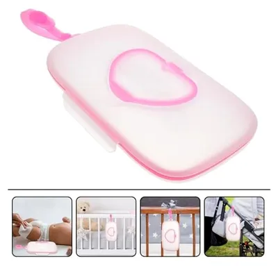 Produktbild von Hängende Feuchttücherbox für Babys aus Pp Tragbare Aufbewahrungsbox mit Einfacher Einhandbedienung für Kinderwagen und Krippen 1 Stück Rosa