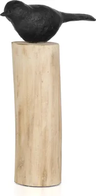 Obrázok produktu pre Moritz socha I vták na kmeni stromu veľký I 20 x 8 x 29,5 cm I drevená dekorácia I sochárska dekorácia I moderná I obývacia izba I z dreva I drevená socha