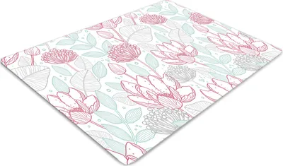 Produktbild von Stuhlunterlage Bürostuhlunterlage 120 cm x 90 cm Bodenmatte Bürostuhlunterlage - Blumenkonturen