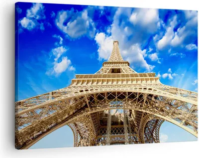 Produktbild von Bild auf Leinwand - Leinwandbild - Architektur paris stadt eiffel - 70x50cm - Wand Bild - Wanddeko - Leinwanddruck - Bilder - Kunstdruck - Wanddekoration - Leinwand bilder - Wandkunst - AA70x50-2479