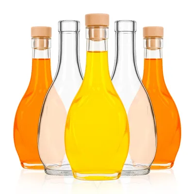 Produktbild von SuperButelki – 5x Glasflaschen ICONA250 ml mit Kunststoffverschluss, Flaschen für Liköre, Säfte und Wein, 5er-Set