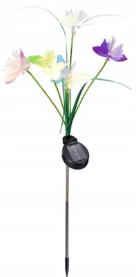 Produktbild von Solar Gartenstecker Schmetterlinge LED warmweiß 68 cm, 5 LEDs, Gartendeko 1 Stück