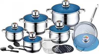 Image de Batterie de cuisine acier inoxydable - 18 pièces