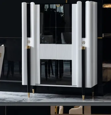 Immagine prodotto di Credenza sala da pranzo armadi in legno mobili credenza soggiorno vetrinetta vetrina