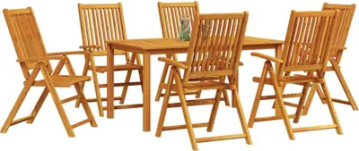 Produktbild von vidaXL Garten Essgruppe 7 stk. Braun Massivholz Akazie