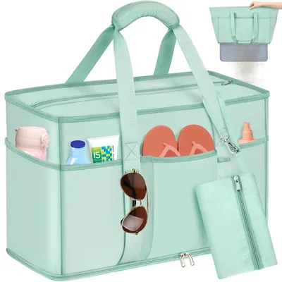 Productafbeelding van Strandtas 45 l, groen, waterdicht, met rits, voor vakantie