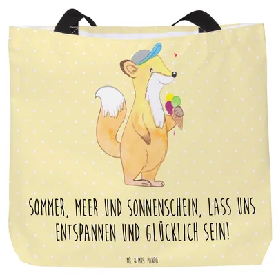 Produktbild von Mr. & Mrs. Panda Schultasche Sommer Meer Strand - Gelb Pastell - Geschenk, Inspiration, Tasche, Meeresrauschen, Urlaub Am, Tote Bag, Strandurlaub, Küstenurlaub, Motive