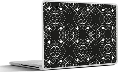 Produktbild von MuchoWow® Laptop Aufkleber Sticker Cover Muster - Linie - Schwarz und Weiß 40x30 cm - Laptop Dekoration - Selbstklebend