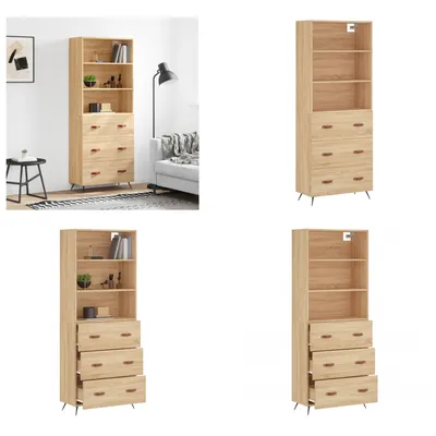 Produktbild von vidaXL Highboard Sonoma Eiche 69,5x34x180 cm Holzwerkstoff - Highboard - Highboards - Sideboard - Schrank