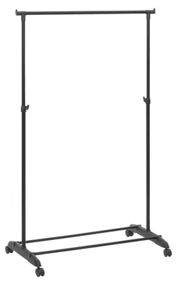 Immagine prodotto di 5five Simply Smart Ausziehbarer Kleiderständer Pan mit Rollen, Metall, PP-Kunststoff, Schwarz, 160 cm, 138925