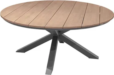 Produktbild von Runder gartentisch "oriengo" akazie &amp graphit 8-sitzer aus epoxybehandeltem aluminium  - Hespéride