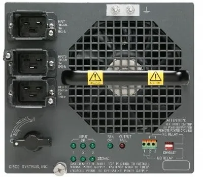 Productafbeelding van Cisco Verbeterde AC-voeding - Redundante/Hot-Plug (insteekmodule) - Wisselstroom 100-240 V - 8700 Watt - Geschikt voor Catalyst 6500, 6503, 6504, 6506, 6506-E IDSM-2, 6509, 6509-E 10, 6513, 6513 10