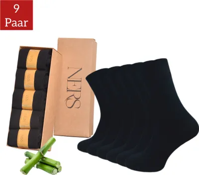 Produktbild von NERS (9 Paar) Basicsocken aus Bambus, für Damen und Herren, ohne drückende Naht, ohne Gummi, PREMIUM Bambussocken - gegen Schweißfüße - Atmungsaktiv