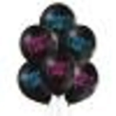 Produktbild von Latexballon Mädchen oder Junge schwarz-blau-pink 20 x 11,5 cm 10 Stück