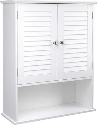 Zdjęcie produktu dla VASAGLE Wisząca szafka łazienkowa biała 60 x 20 x 70 cm