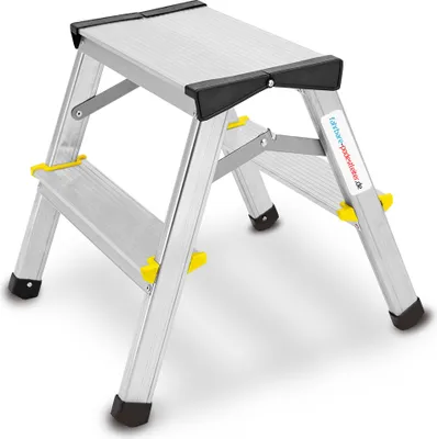 Produktbild von Zweiseitige Aluleiter 2 Stufen Klappleiter Haushaltsleiter 150kg