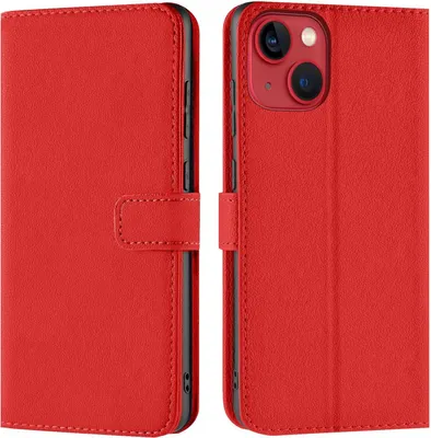 Produktbild von Conie Klapp Tasche für iPhone 13 Kartenfach Rundumschutz Hülle in Rot