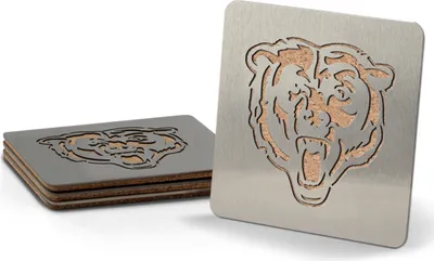 Produktbild von NFL Chicago Bears 4er Set Untersetzer Coaster Set Edelstahl Kork Boaster