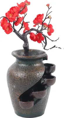 Produktbild von Indoor Tischbrunnen, Elegantes Design, Beruhigender Wasserfluss, Braun