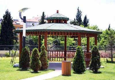 Obrázok produktu pre Casa Padrino altánok s lavičkami hnedý / zelený 600 x 600 x v. 410 cm - Záhradný a parkový nábytok