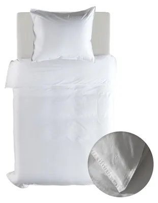 Produktbild von Yellow 45% Leinen 55% Baumwolle Bettbezug Suite-Saint-Tropez - 135x200 cm in Blanc de Blanc - Blanc de Blanc
