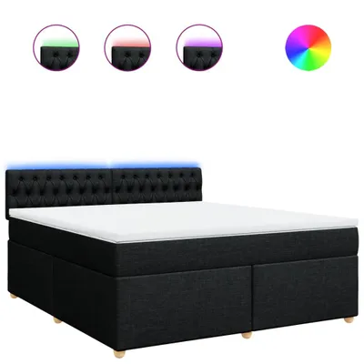 Produktbild von Boxspringbett mit Matratze Schwarz 180x200 cm Stoff