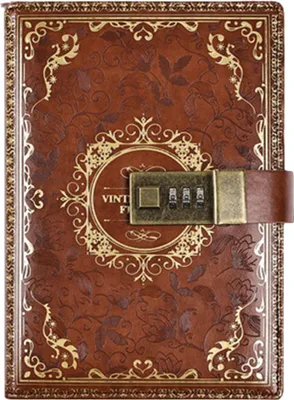 Produktbild von Abschlie?bares Geheimtagebuch, Tagebuch mit goldgepr?gtem Design, dickes, nachfš¹llbares Tagebuch, Schloss fš¹r Erwachsene und Kinder