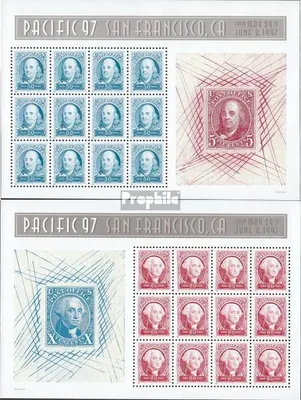 Produktbild von Briefmarken USA 1997 Mi 2830-2831 Kleinbögen (kompl.Ausg.) postfrisch Briefmarkenausstellung