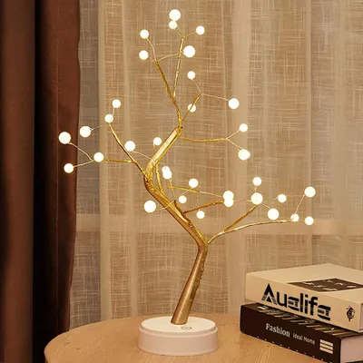 Immagine prodotto di LED Pearl Tree lampada bianco caldo artificiale albero bonsai luce notturna luci decorative batteria operata decorazione interna
