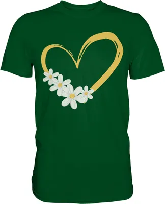 Produktbild von Gänseblümchen Herz Garten Shirt Gärtner – Bottle Green / L