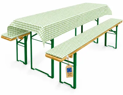 Produktbild von Auflagen für Bierzeltgarnituren Bierbankauflage Auflagenset 3-tlg Tischdecke 240x90 cm Bankauflage 2cm gepolstert