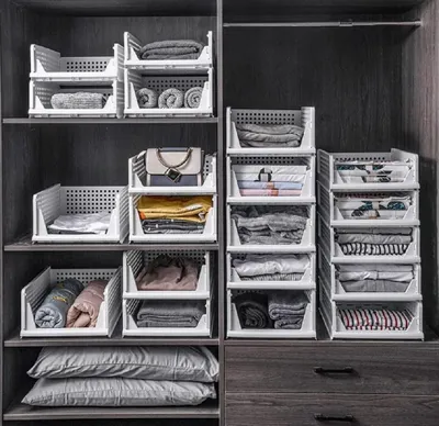 Produktbild von Omgoods – Set aus 2 Aufbewahrungsboxen – Weiße Organizer für Schränke und Badezimmer
