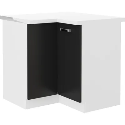 Obrázek produktu pro Dolní rohová skříňka ODONA - 89x89 cm, černá / bílá