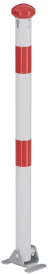 Produktbild von Alberts Absperrpfosten Passau | zum Aufschrauben, herausnehmbar | weiß | Pfosten-Ø 60 mm | Höhe über Boden 100 cm | ohne Ösen