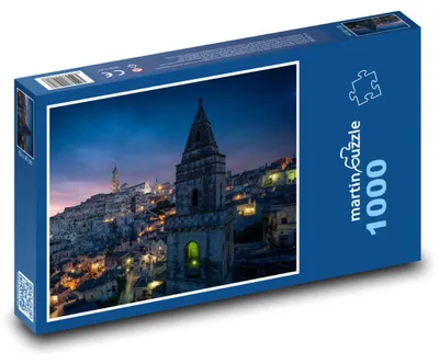 Obrázok produktu pre Puzzle 1000 Talianska Matera v noci - martinpuzzle