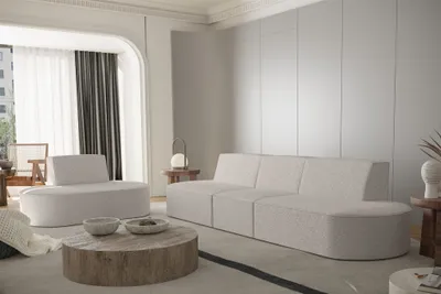 Produktbild von Sofaset Designersofa Set 3-1 MILOT in Stoff Ascot Bukla Beige