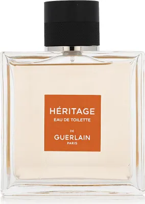 A clear, front-facing studio shot of a bottle of Guerlain Heritage Eau de Toilette.