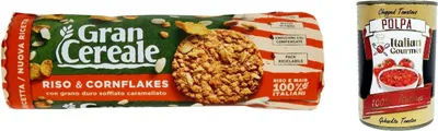 Produktbild von 6x Mulino Bianco Gran Cereale, keks mit reis Getreide kekse Multi Cerealien 230g + Itlaian Gourmet polpa 400g