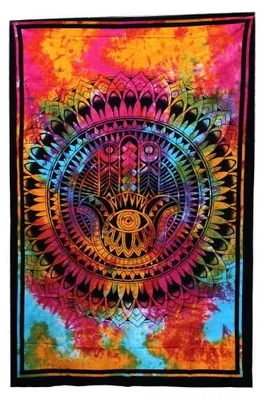 Imagen del producto de Colcha Individual de Algodón + Tapiz - Hamsa