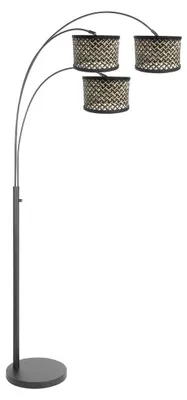 Produktbild von Steinhauer - stehlampe - Sparkled Light - schwarz - bambus metall - bogenlampe - E27 - 3829ZW