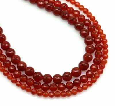 Productafbeelding van Ronde Natuurstenen Kralen - 10 mm Rode Agaat - 35 tot 37 stuks