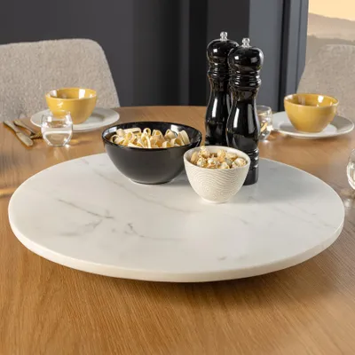 Produktbild von riess-ambiente Drehteller SERVANT 50cm weiß Marmor Dekoplatte rund 360° drehbar
