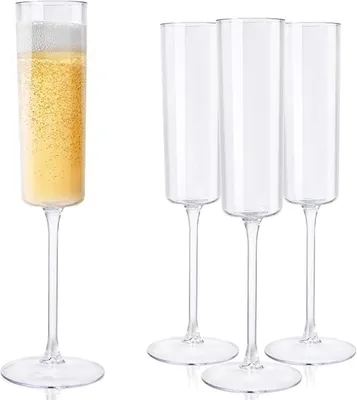 Champagnergläser aus Kunststoff, 6 oz, 4 Stück, unzerbrechlich